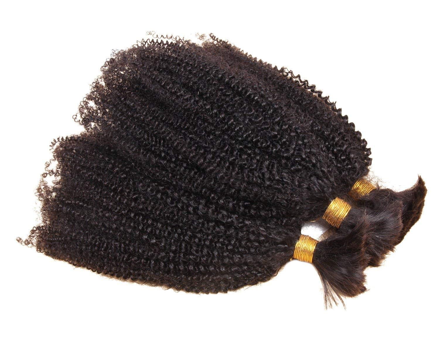 Limited Beauty Bulk Human Hair for Braiding Afro Kinky Curly 100% Unprocessed Brazilian Bulk hair Human Hair Micro Braiding No Weft Human Hair Deep Curly 100g/Bundle 14inch