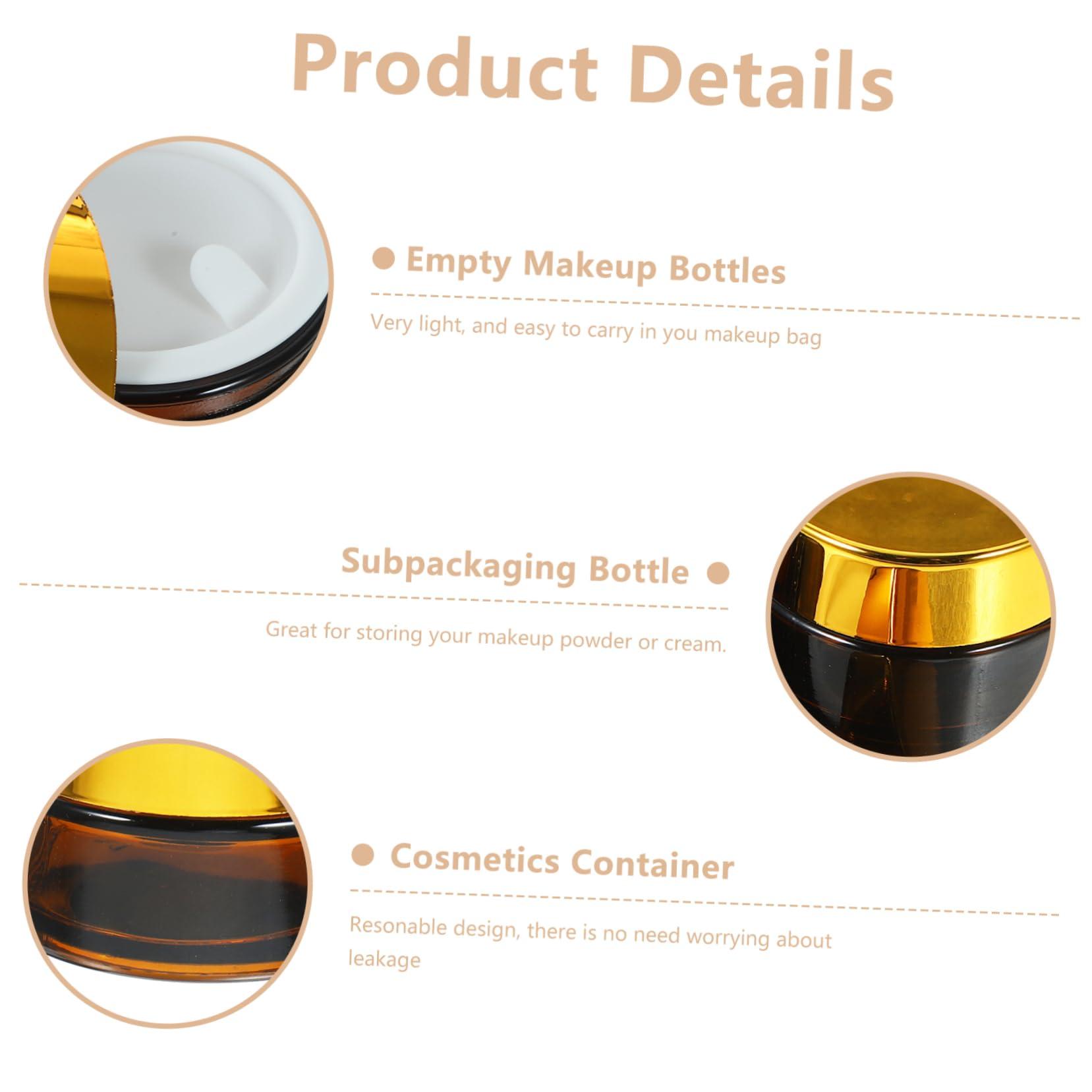 Hemoton Hemoton Cosmetic Packaging Bottles 6pcs Set Cream Bottle Brown Glass Storage Holder Subpackaging Leakproof Design