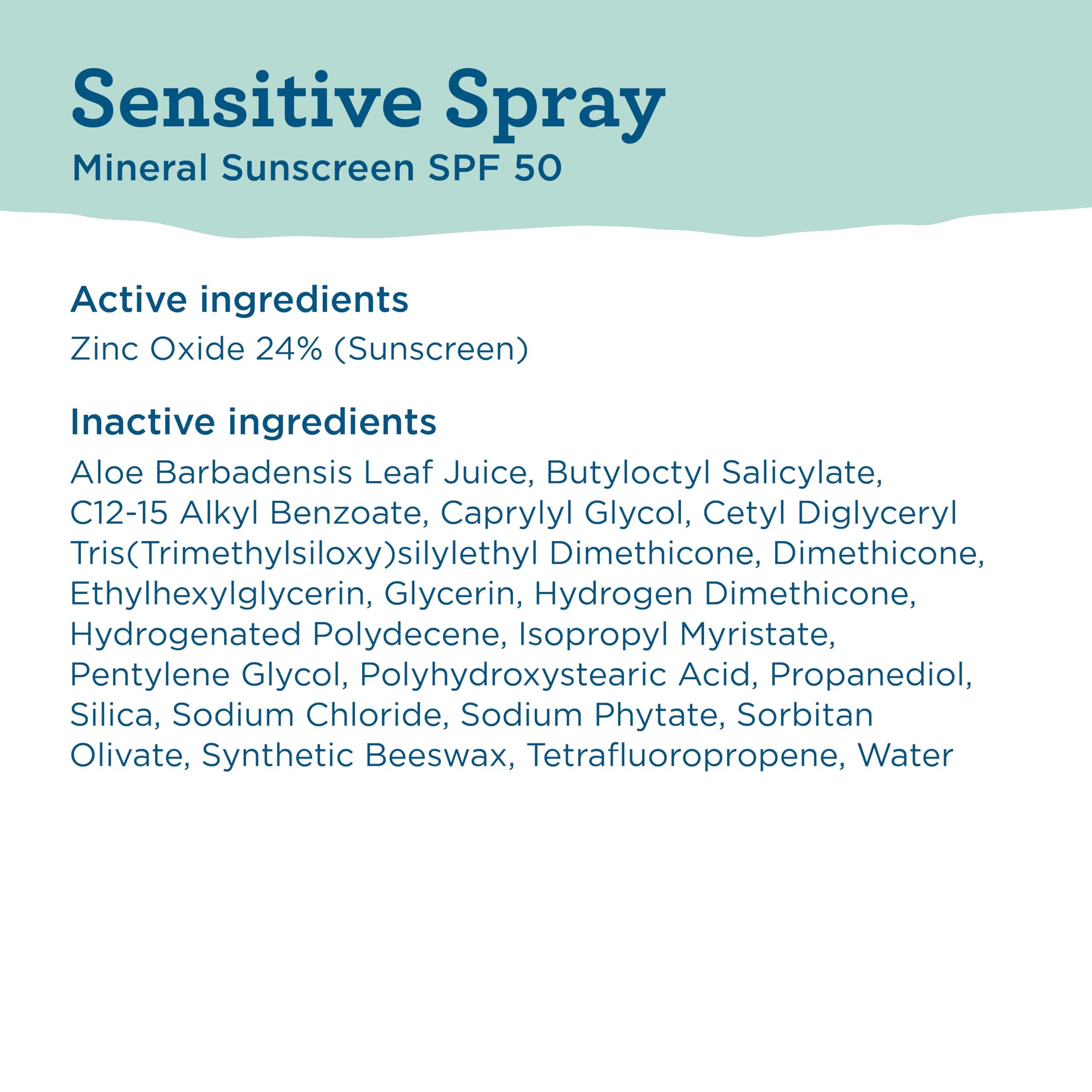 BLUE LIZARD BLUE LIZARD Mineral Sunscreen Sensitive SPF 50+ Spray, 5 Ounce