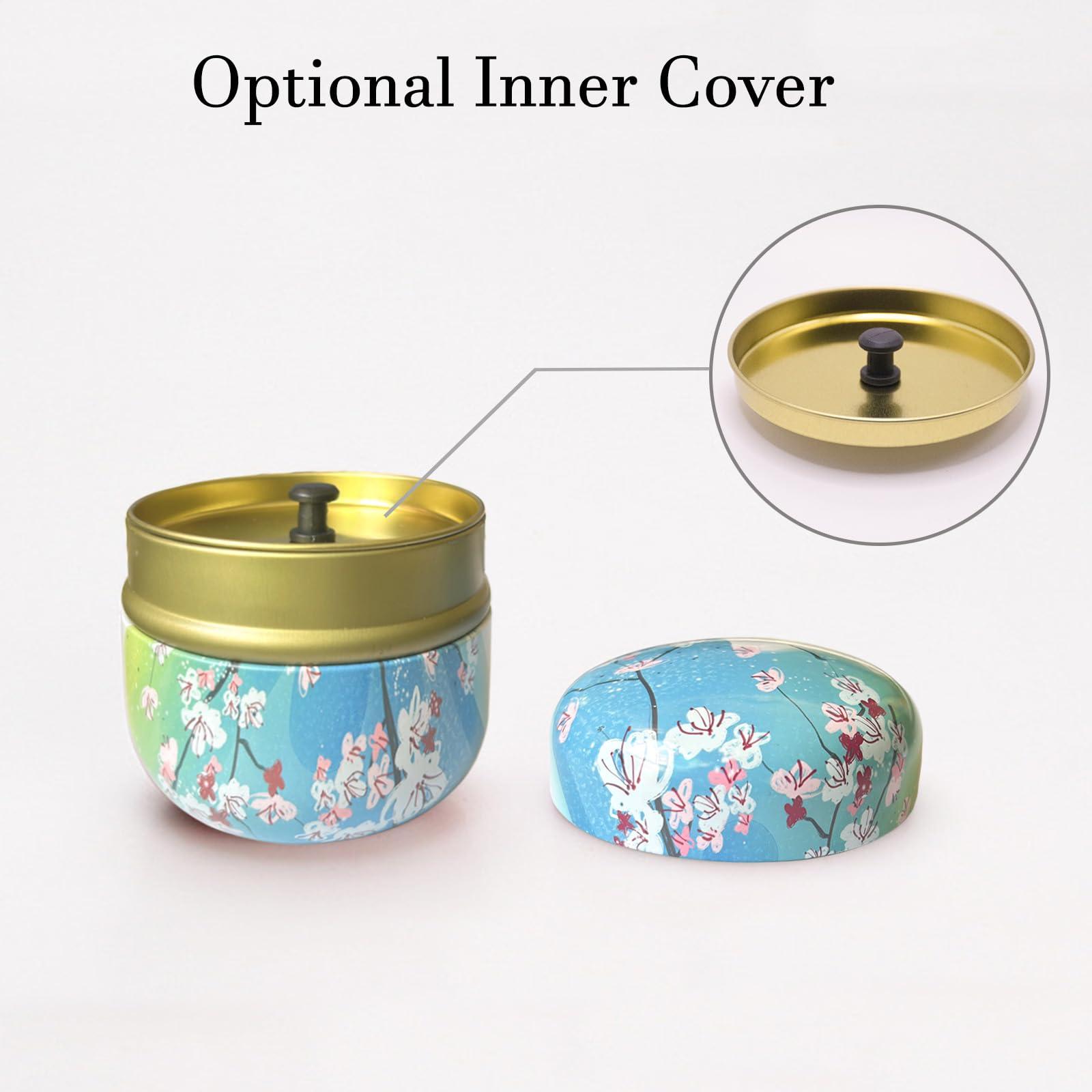Qopoto Qopoto Body Powder Puff and Container for Dusting Powder, Baby Women Powder Puff and Powder Case for Bath and Travel (Plum Blossom)