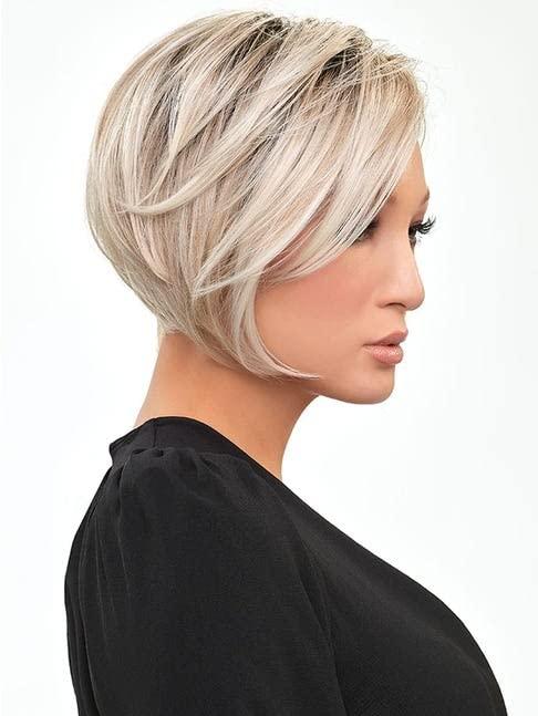 Jon Renau Jon Renau Bundle 3 items: Ignite Wig Heat Resistant Women's Short Angled Cut Sleek Bob Lace Front SmartLace Natural Hairline Wigs,FS26/31, Wig Comb, MaxWigs Hair Loss Booklet
