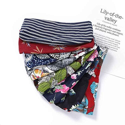 Bohend Bohend 8 Pack Boho Headbands Wide Flower Hair Band Boho Bandeau Stretchy Athletic Daily Use Hair Accessories for Women and Girls (I)