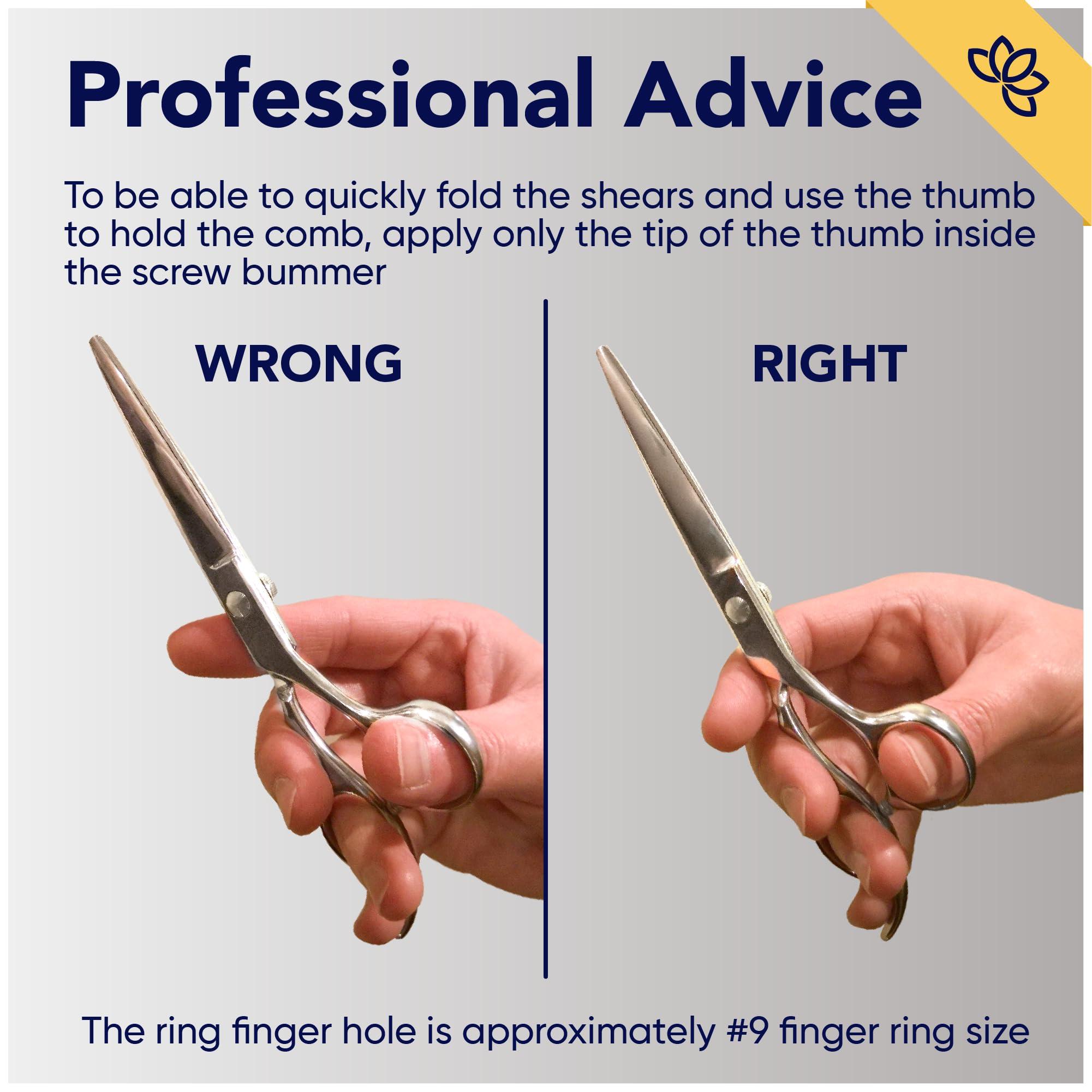 Equinox International Equinox Razor Edge Series Professional Hair Scissors - 5.5 Premium Japanese Stainless Steel Hair Cutting Scissors, Hair Shears for Hair Cutting, Barber Accessories & Hair Salon Supplies - Silver