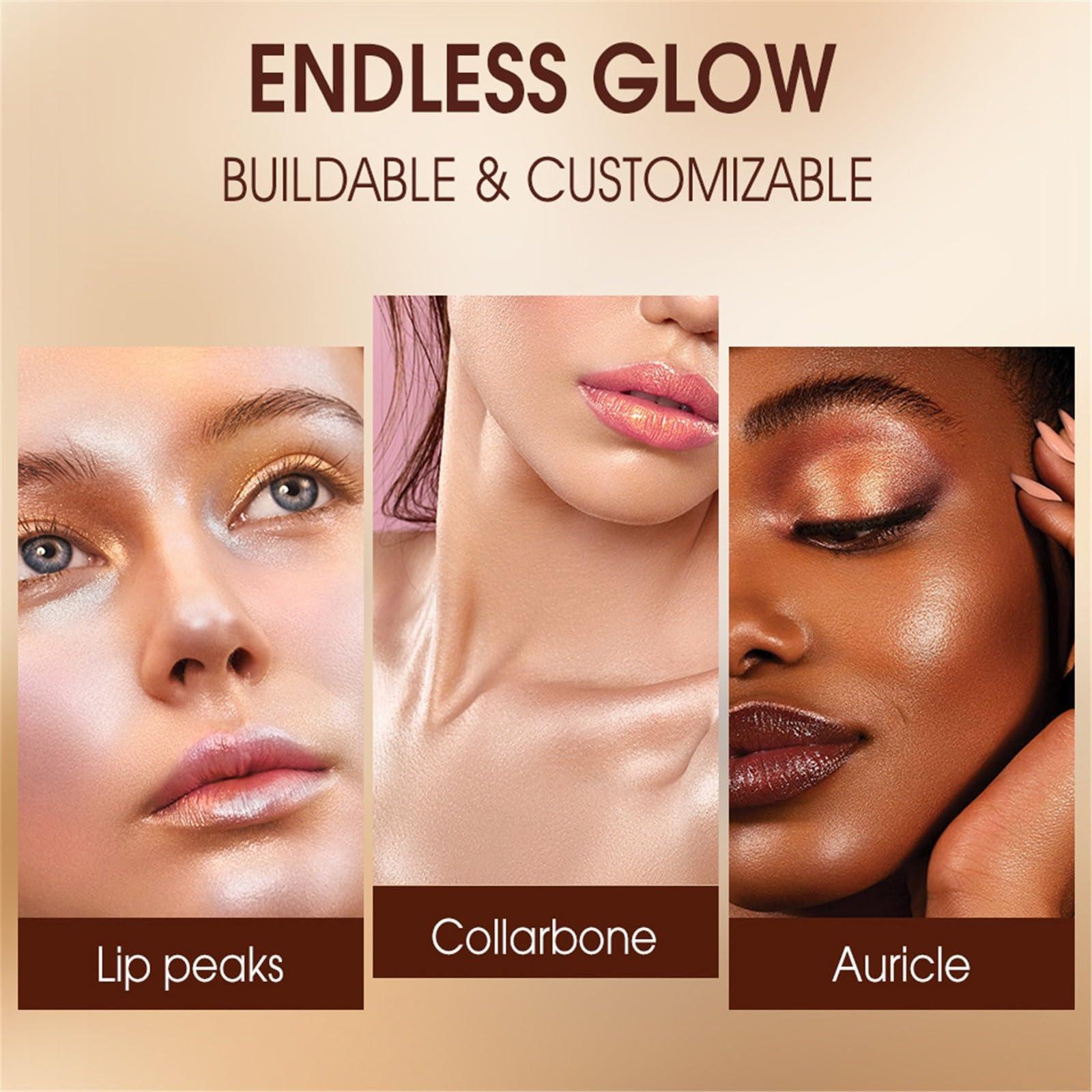 ZITIANYNEW Liquid Highlighter Makeup - Long-Wearing, Multifunctional Luminous Glow - Sparkly Glitter Body Shimmer Liquid Luminizer Sticks, Pearl Shimmer Eyeshadow Stick, Suitable for Face, Eyes, Lips, and More