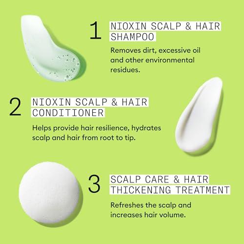 Nioxin Nioxin Scalp + Hair Thickening System 2 | For Natural Hair with Progressed Thinning | Boost Hair Density with Niacinamide & Biotin | Trial Size | 1 Month Supply