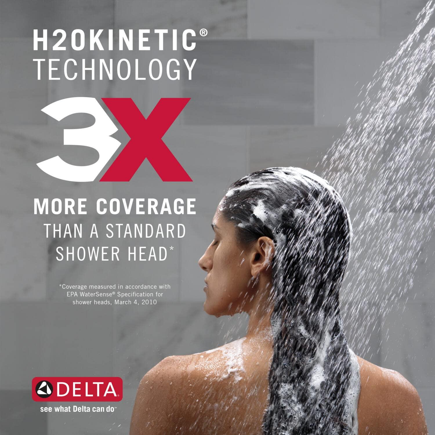 Delta Delta 59421-BL-PK Single-Setting H2Okinetic Hand Shower Handshower, Matte Black