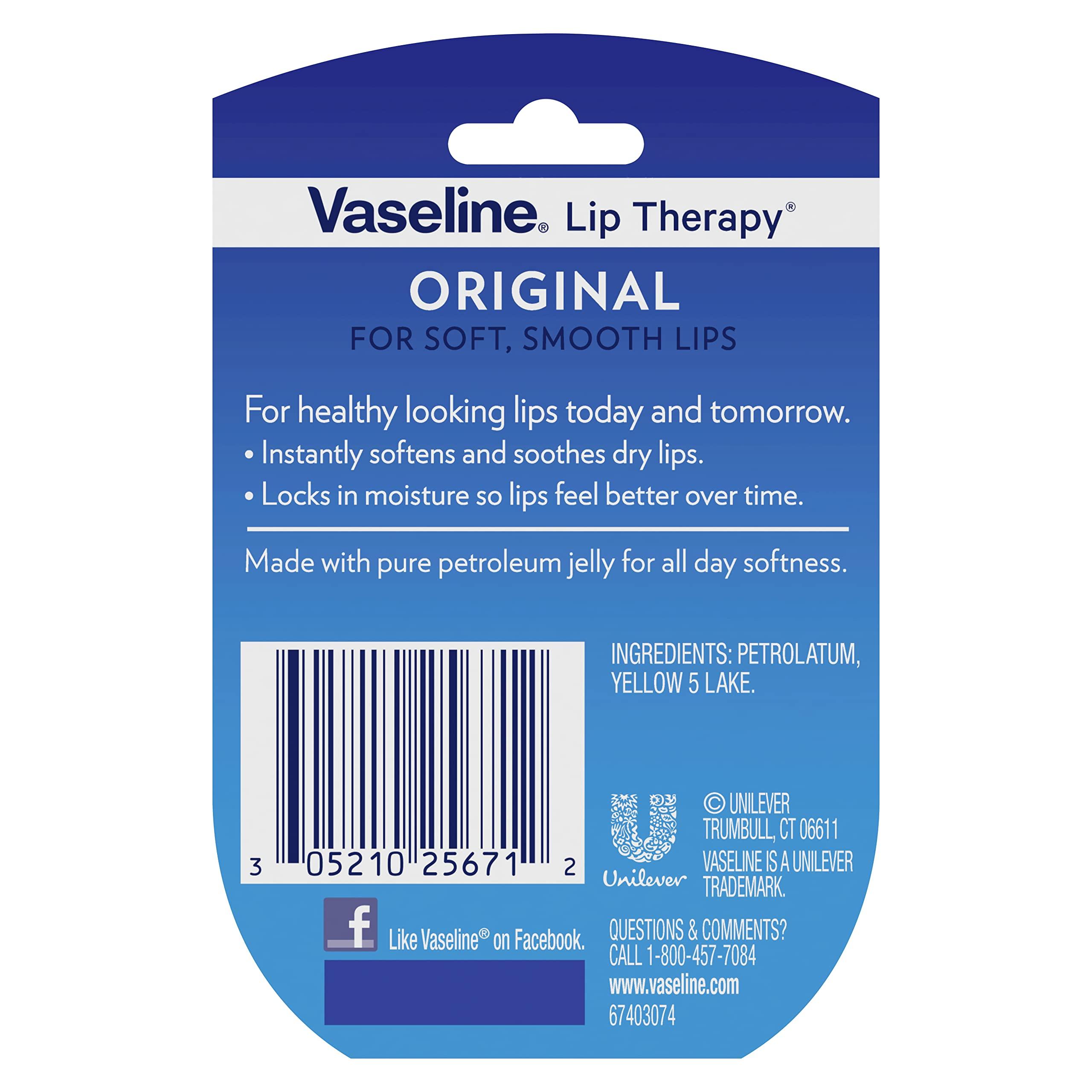 Vaseline Vaseline Lip Therapy 6-Pack  Mini Lip Balm for Healing Dry Lips, Travel-Size Petroleum Jelly Lip Care, Premium Gift Set, 0.25 Oz Each
