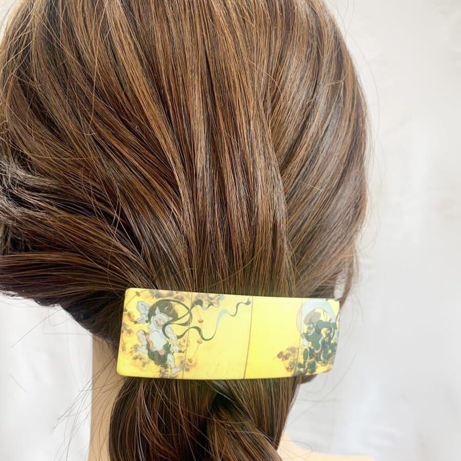 Generic Ship from japanHair tie elastic2 & Barretter SET japanese Raijin Ukiyo-e Buddhist art kn-20602325 (Hair tie elastic2 & Barretter Set) GEISYA MAIKO