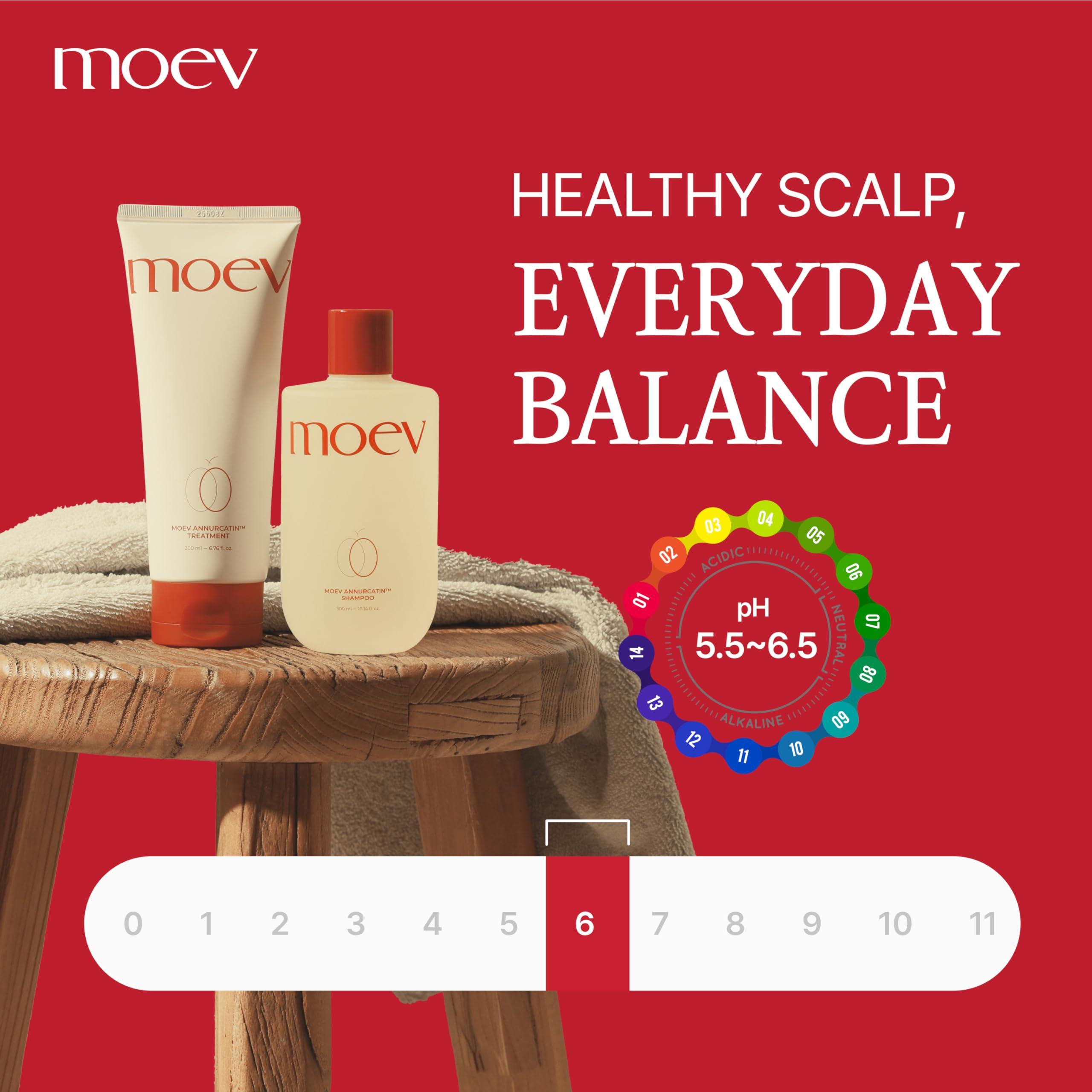 MOEV MOEV ANNURCATIN Shampoo and Conditioner Set for Women, Korean Biotin Hair Growth Volumizing Shampoo, Paraben-Free Natural Apple Wash-Off Hair Mask, Rose Thickening for Damaged Hair