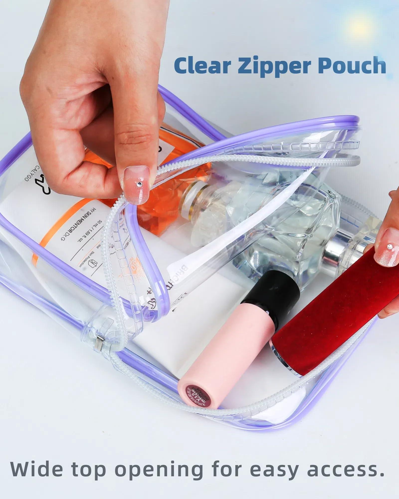 CALYGO 3 Packing Cubes Quart Size Travel Bag TSA Approved Toiletry Bag, Airplane Essentials for Flying, Long Flight European International Must Haves for Women Men Toiletries Liquids Small Clear Pouch