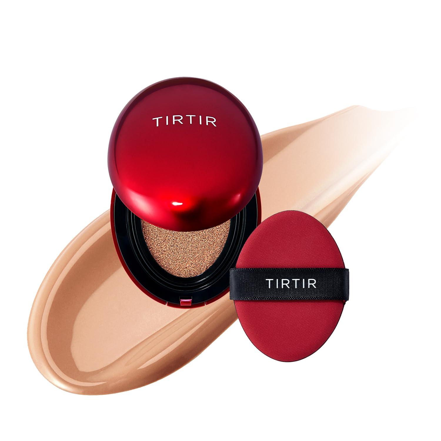 TIRTIR [*Mini Size*] TIRTIR Mask Fit Red Cushion Foundation | Full coverage, Weighless, Skin fit, Satin Glow Finish, Korean cushion foundation (#33C Hazel, 0.15 Fl Oz)