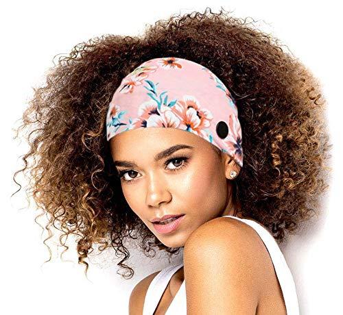 Bohend Bohend Boho Button Headband Wide Stretchy Daily Use Knotted Headwear Sport Athletic Yoga Gym Hair Accessories for Women and Girls(3pcs) (J)