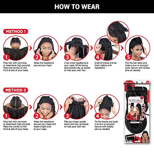 Generic Seduction Quick Wrap with Headband Wig WRAP.BX36W Box Braid Wavy 36" (RAINBOW)