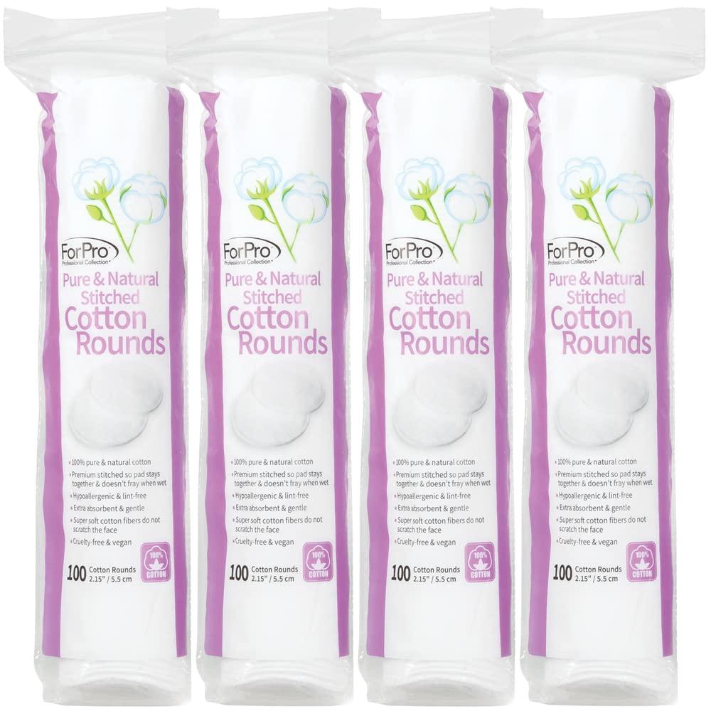 ForPro Professional Collection ForPro Professional Collection 100% Pure Cotton Rounds for Face Pack of 400 & Q-Tips 500 Count 100% Cotton Swabs for Beauty Care