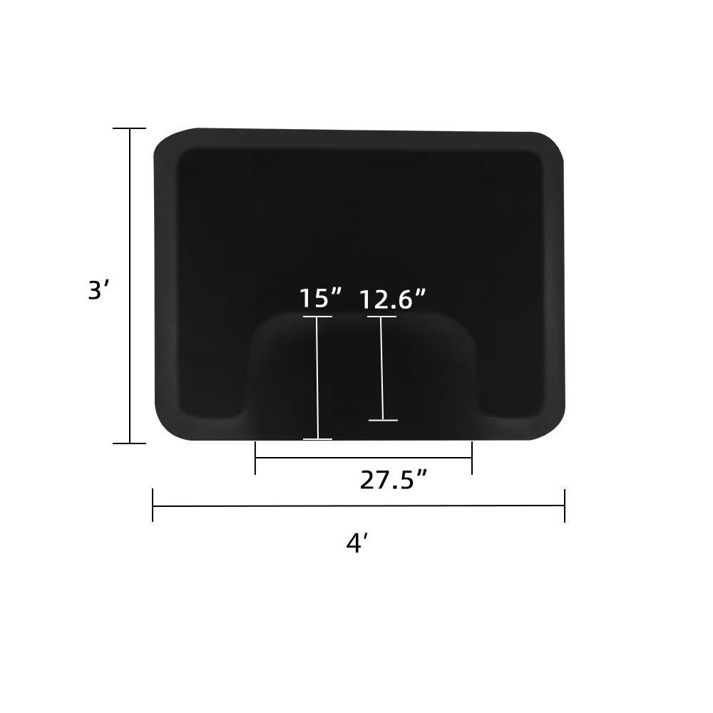 WEI WEI GLOBAL Barber Chair Mat - Beveled Edges Square Beauty Salon Mat - Anti Fatigue Floor Mat for Square Base Styling Chair - Thick Barber Mat for Hairstylist - Waterproof and Nonslip - 3x 4x1/2" - Black