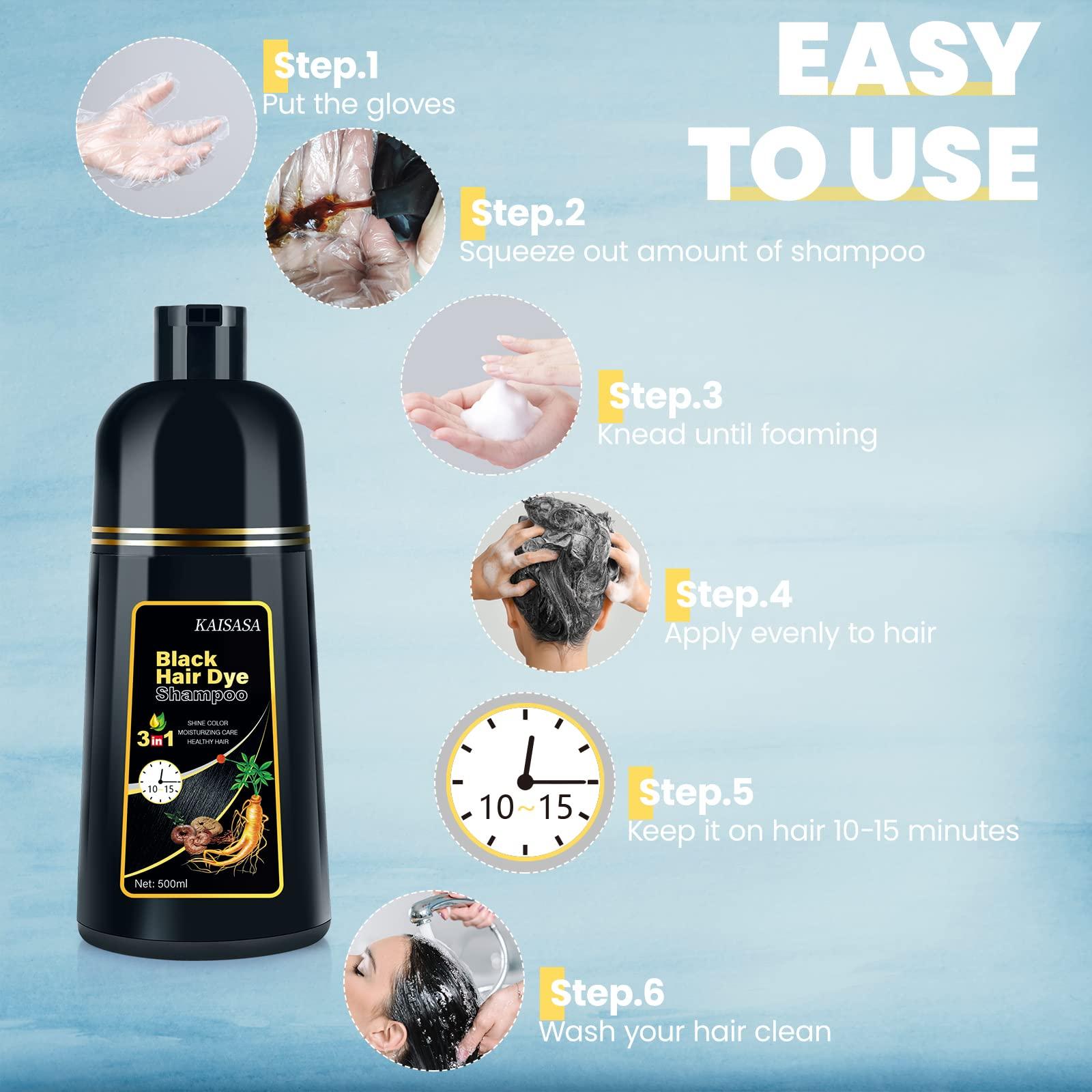 BOJICA Kaisasa Black Hair Dye Shampoo 3 in 1 and VC Clay Face Mask Bundle