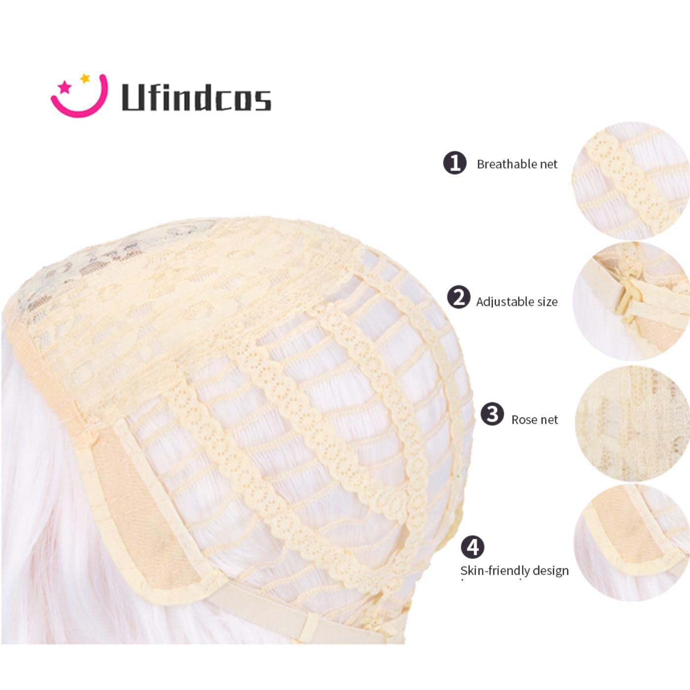 Ufindcos Ufindcos Kids Blonde Wig with Bangs Girls Long Blonde Wig Child Light Blonde Wig Blond Wigs for Kids Girls Synthetic Wig with Wig Cap