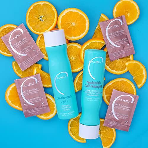 Malibu C Malibu C Wefts & Extensions Wellness Hair Remedy (1 Packet) - Removes Build Up + Prevents Hair Breakage - Prepares Natural Hair for Hair Extension Application