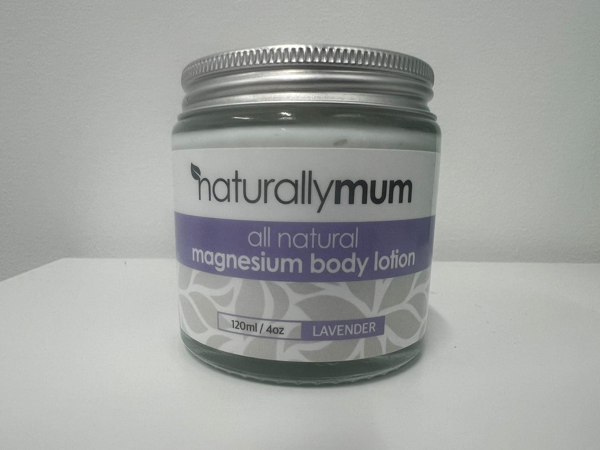 NaturallyMum NaturallyMum Magnesium Body Lotion Bundle | Support for Sleep, Heart, Bone, Nerve, Gut and Muscle Health | Topical Cream Safe for Kids | Lavender & Vanilla | 2 x 4 fl oz