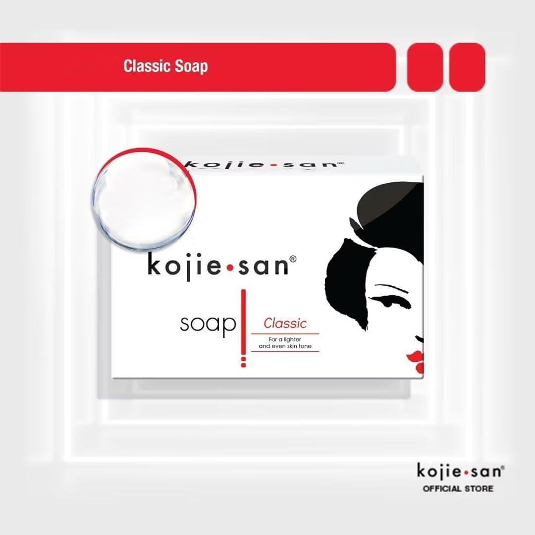 Kojie San Kojie San Skin, Body, and Facial Brightening Soap - Original Kojic Acid Soap, Dark Spot Remover Bar Soap with Coconut & Tea Tree Oil - 65g x 3 Bars