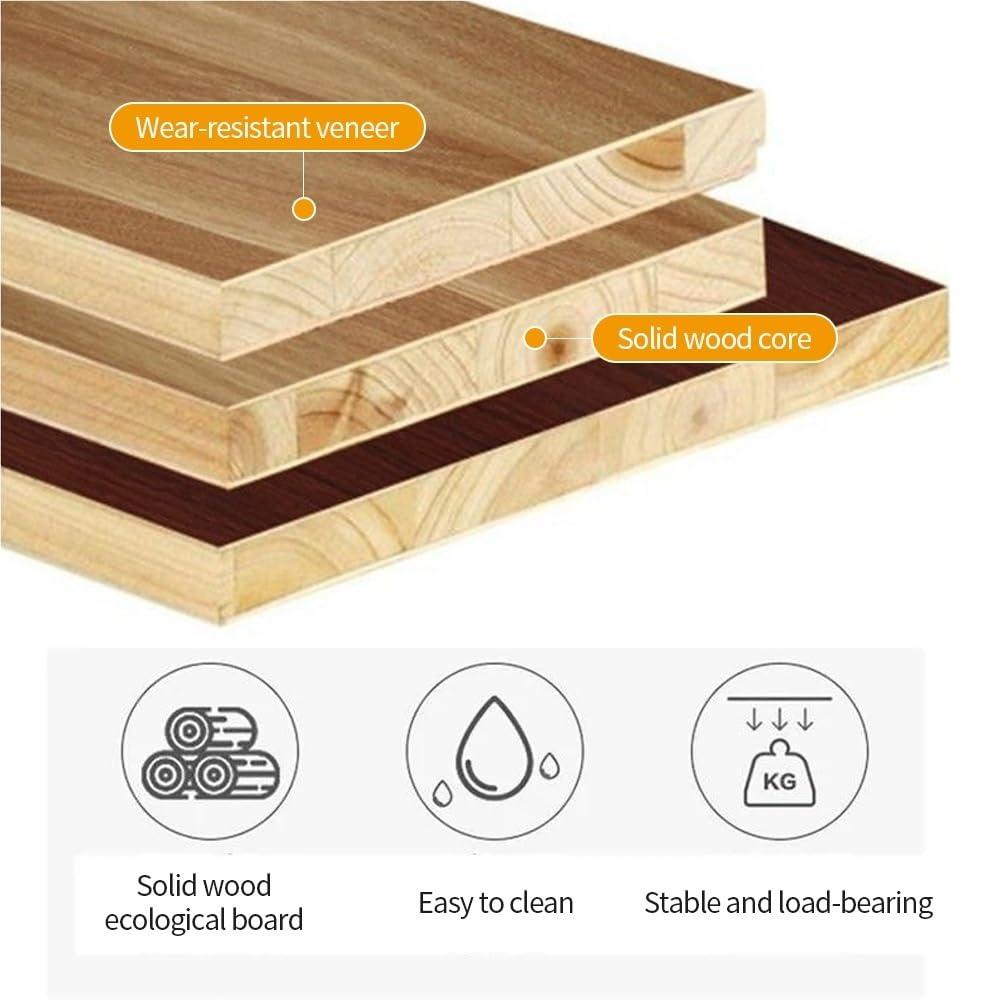 HJAGDJ HJAGDJ Modern Nail Desk with Dust Collector, Nail Table for Nail Tech, Manicure Table with Grooved and Drawer, Solid Wood Double Layer Nail Station, Beauty Salon Nail Tech Desk(39.3in/100cm)