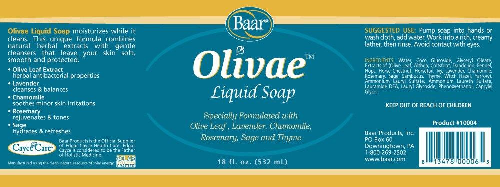 Baar Olivae Liquid Hand Soap and Facial Cleanser, 18 Ounces