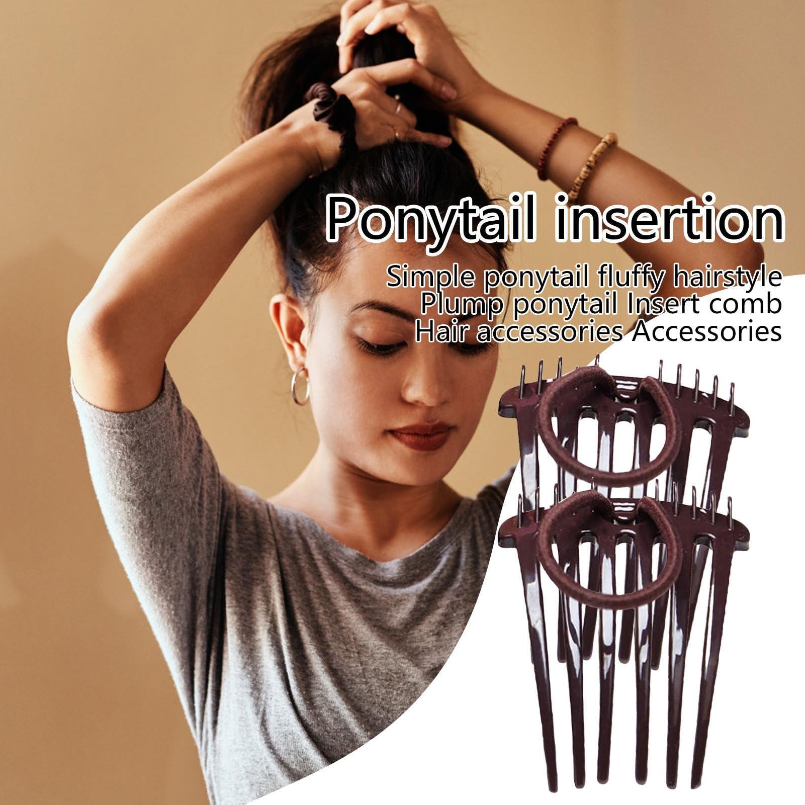 Naysku Puff Hair Head Cushion Invisible Hair Pad - Hair Cushion Ponytail Inserts Clip, Invisible Styling Insert Increase Hair Pad, Comb Accessories to Boost Top Hair Bun, Hair Volume Clip Tool