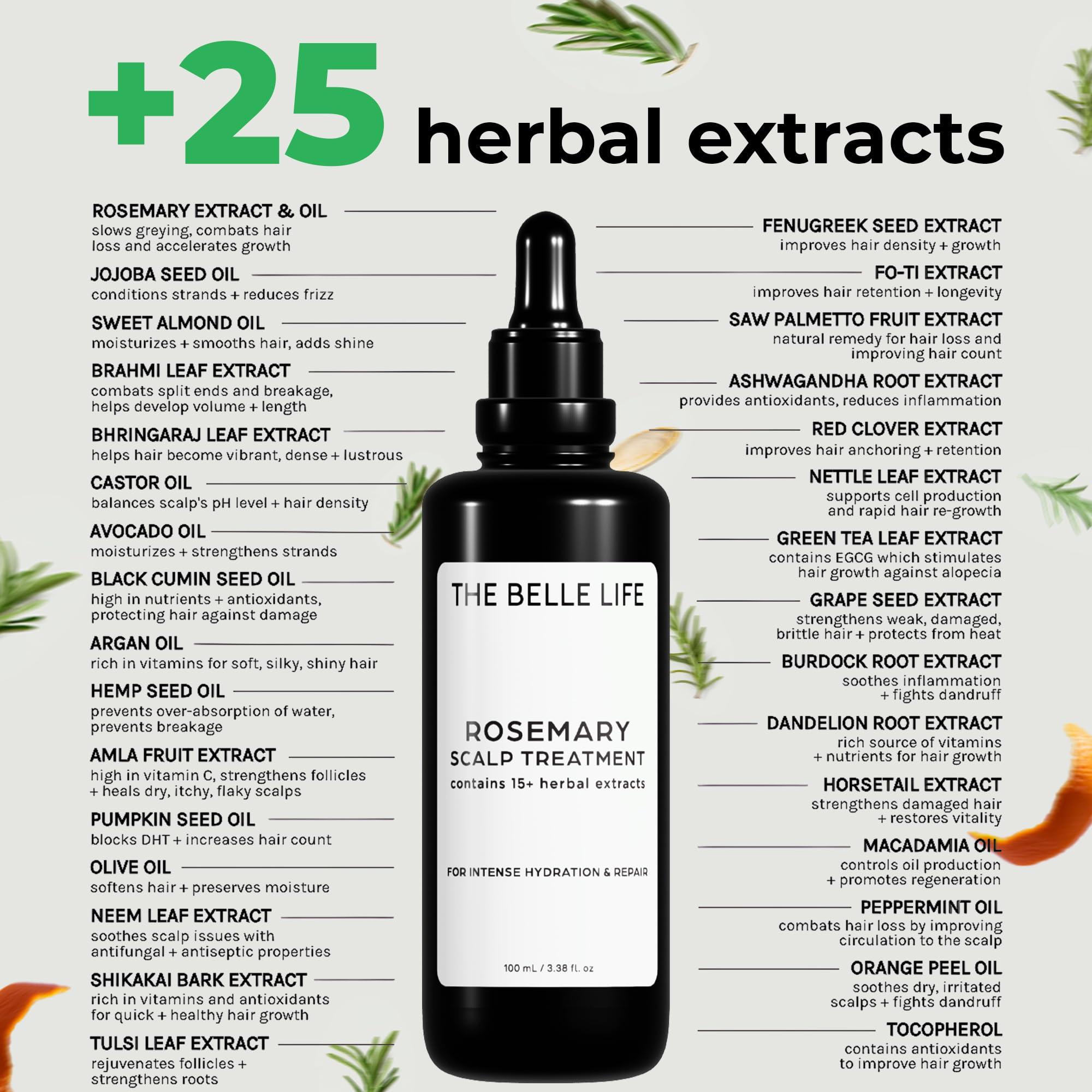 Sebastian Diaz Rosemary Hair Oil Scalp Treatment inspired by THE INNATE LIFE, 100ml 3.4 fl oz Nourishes and Supports Fuller-Looking Hair with Organic Rosemary Oil