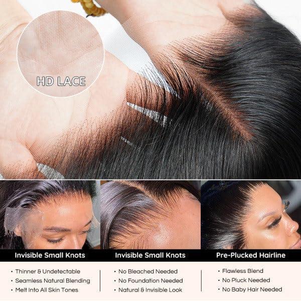 EVA HAIR SKINLIKE Real Lace Frontal Pre Plucked Natural Hairline Invisible Lace Closure Ultra Thin Swiss HD Lace Bleach Knots Closure Human Hair with Baby Hair (5x5 Body Wave, 18 inch)