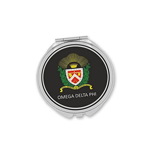greeklife.store greeklife.store Omega Delta Phi Fraternity Compact Cosmetic Double Makeup Pocket Round Portable Mirro (Omega Delta Phi #6)