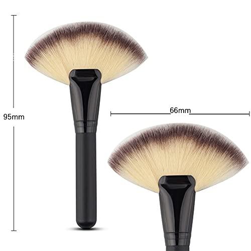AKOAK AKOAK 1 Pack Fan Makeup Brush Blush Honey-Brush Professional Face Highlight Travel Makeup Tool Dense Face Brush Blend Foundation Highlights