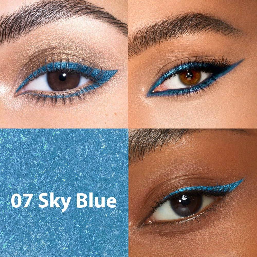 Kaely Kaely Sky Blue Waterline Pencil Eyeliner, Sharpenable Multi-Use Gel Eyeliner Pencil, Eye Liner Waterproof Smudge proof, Smooth Eye Makeup Liners, delineador de ojos contra el agua, 07