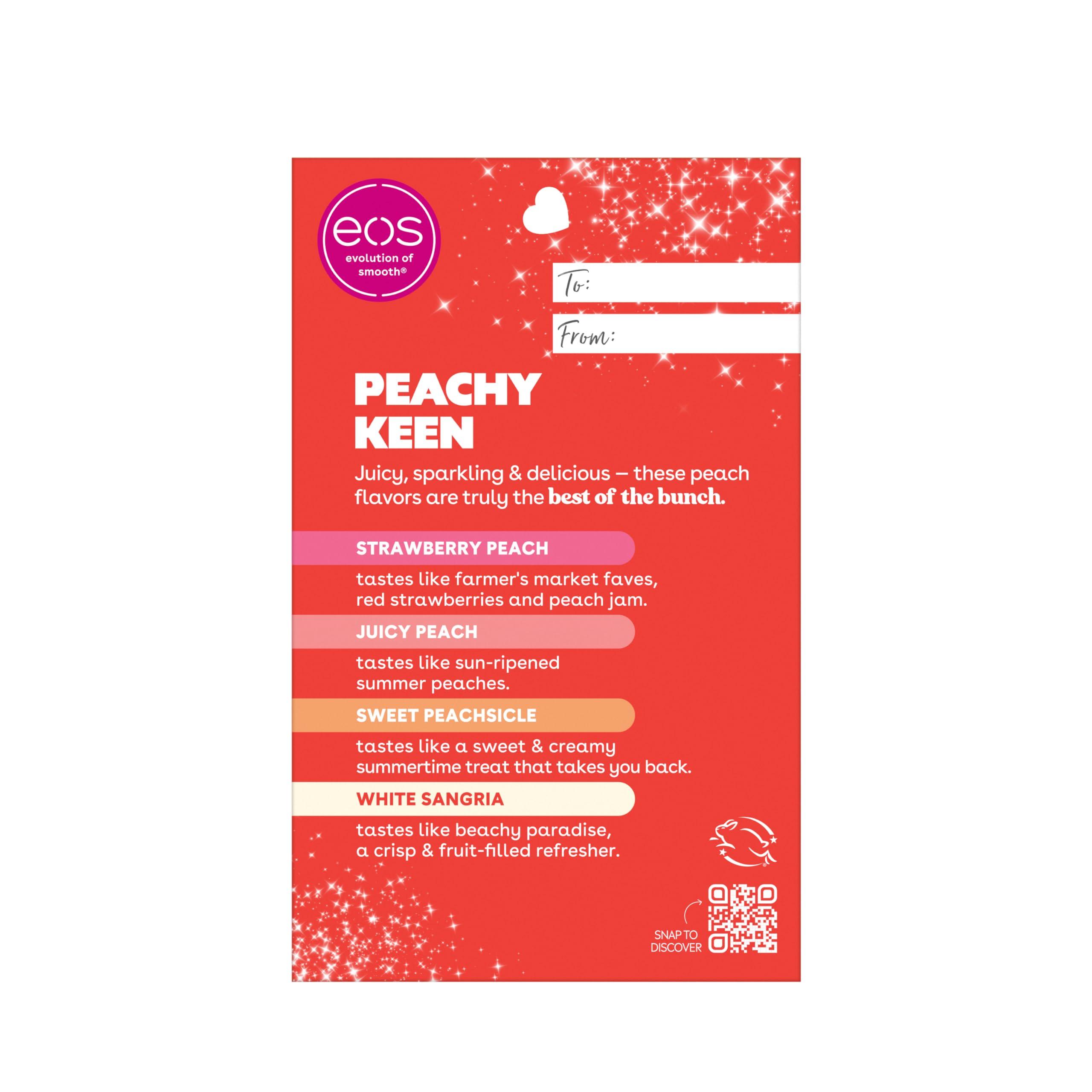 eos eos Lip Balm Gift Set- Peachy Keen, Limited-Edition Lip Moisturizer, Variety Pack, 0.14 oz, 4-Pack