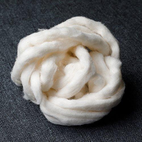 AMOZA Japanese Organic Cotton Sliver 13 Feets 100% Organic Unbleached [Made in Japan] (1 Pack)