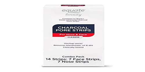 Equate Beauty Equate Beauty Charcoal Pore Combo Strips for Nose & Face, 14 Strips (Pack of 2)