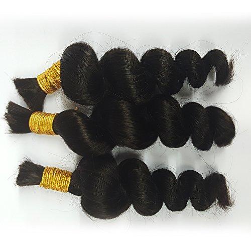 Hannah Queen Hannah Queen product Wholesale Human Hair Bulk In Factory Price 3 Bundle 300g Brazilian Loose Wave Bulk Hair For Braiding Human Hair No Weft (18 20 22 inch Natural Black 1B)