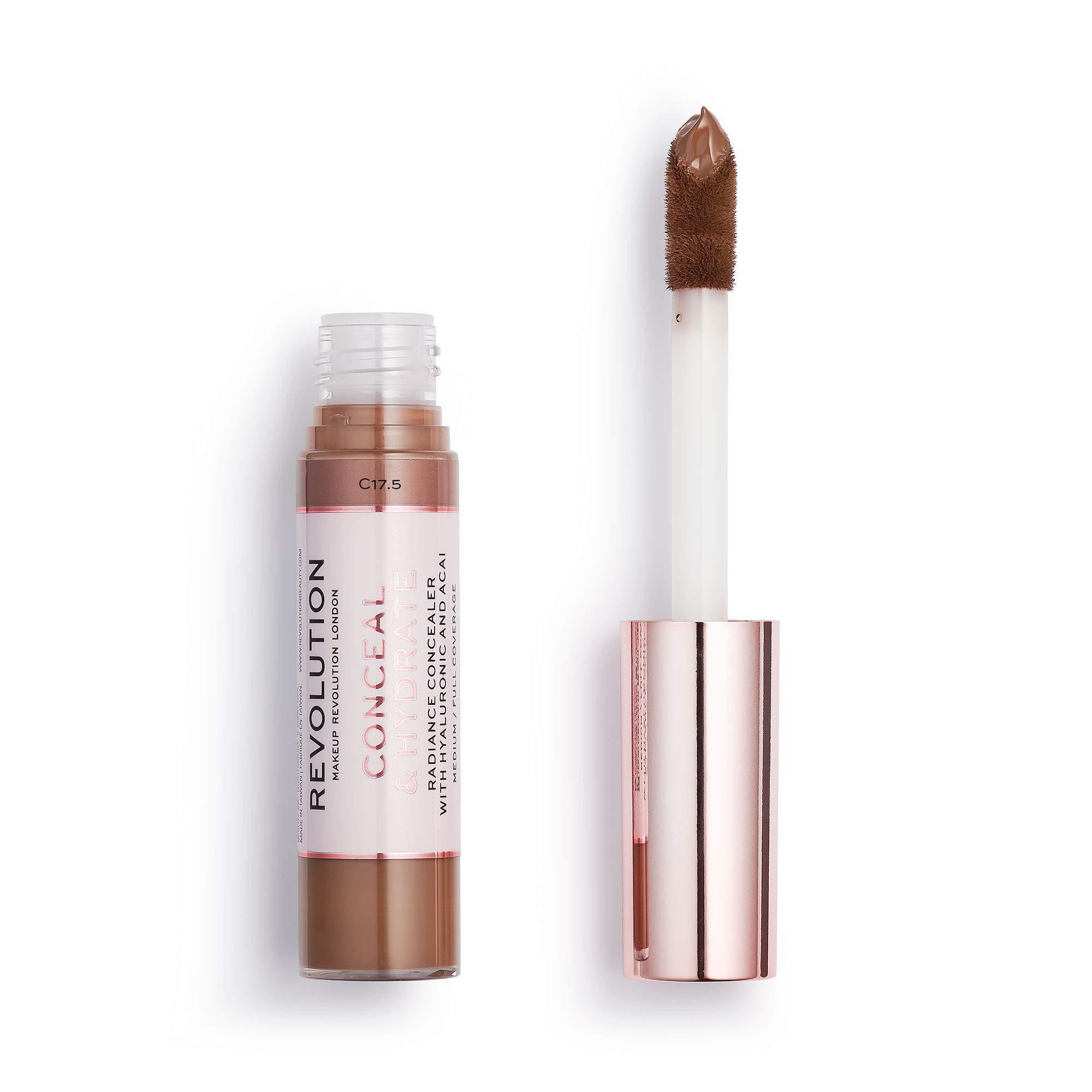 Makeup Revolution Makeup Revolution Conceal and Hydrate Concealer, Full Coverage & Matte Finish, C17.5 for Dark Skin Tones, Vegan & Cruelty-Free, 0.7 Fl Oz