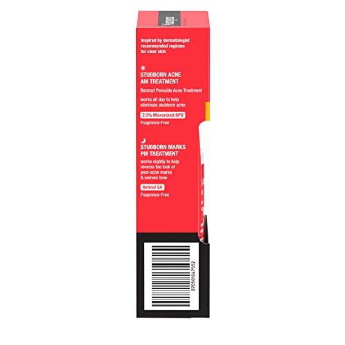 Neutrogena Neutrogena Stubborn Acne AM Face Treatment with Benzoyl Peroxide, 2.0 oz & Stubborn Marks PM Treatment with Retinol SA, 1 fl. oz