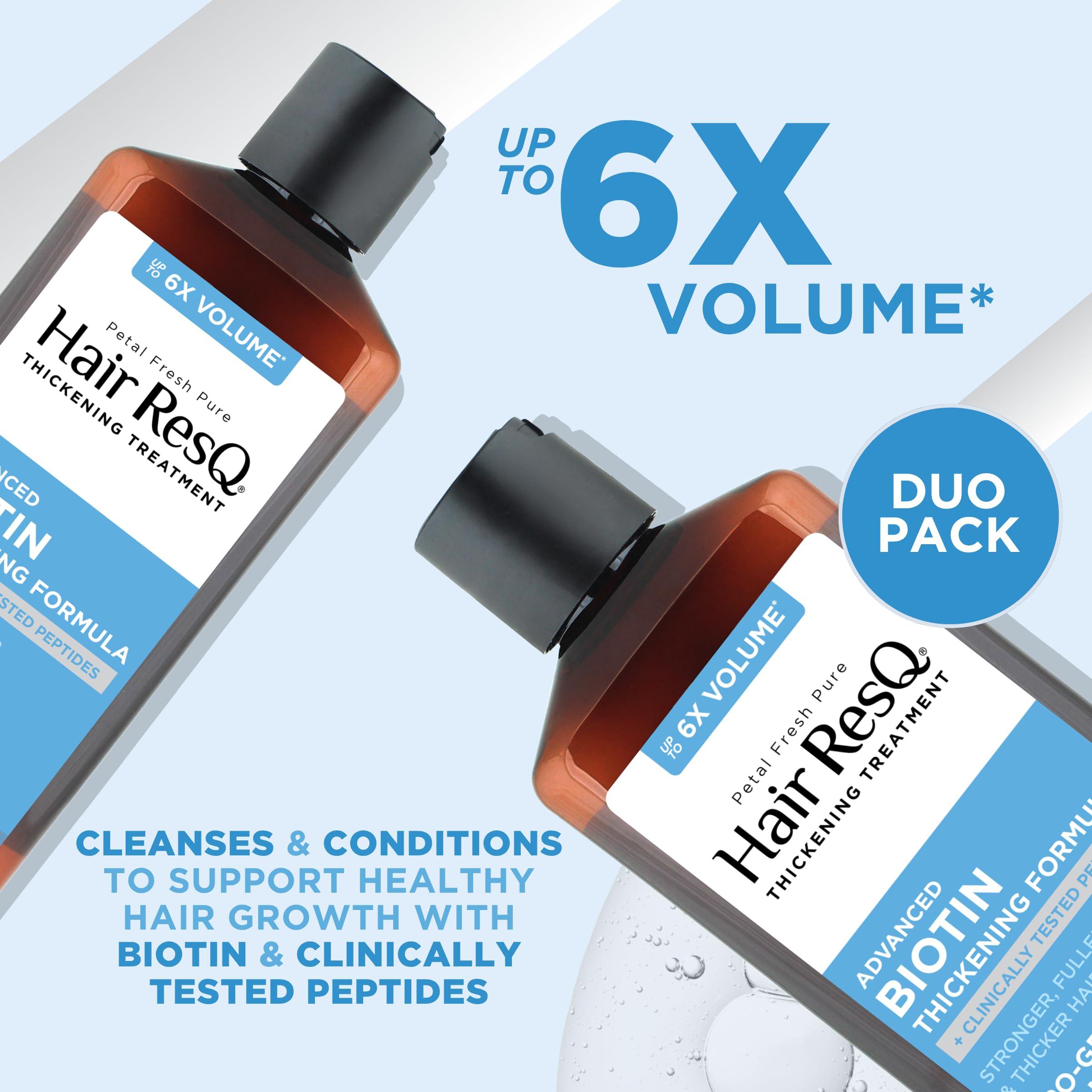 Petal Fresh Petal Fresh Hair ResQ Original Formula Natural Thickening Biotin Shampoo & Weightless Conditioner For Noticeably Thinning Hair, Strengthens & Volumizes, Vegan & Cruelty-Free 2 Count (Bundle)
