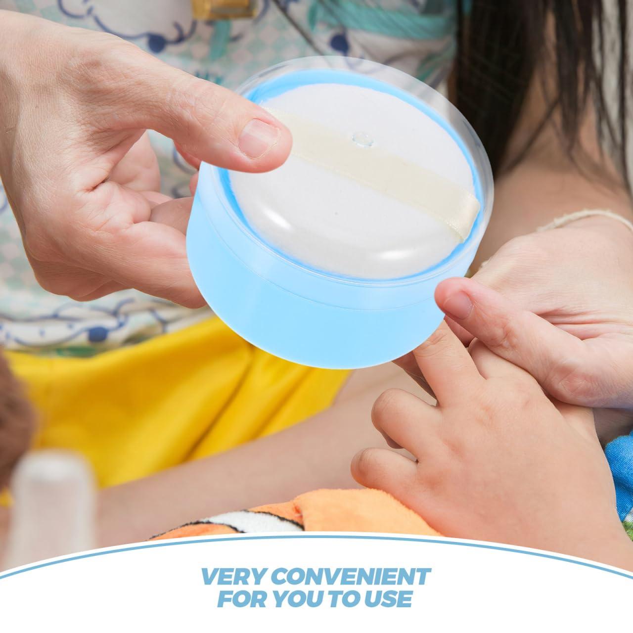 SKISUNO SKISUNO Box Body Powder Box After- Bath Powder Puff Container Baby Puff Container Powder Puff and Container for Body Powder Adult Powder Puff Case Applicator Textile Cotton Storage Child