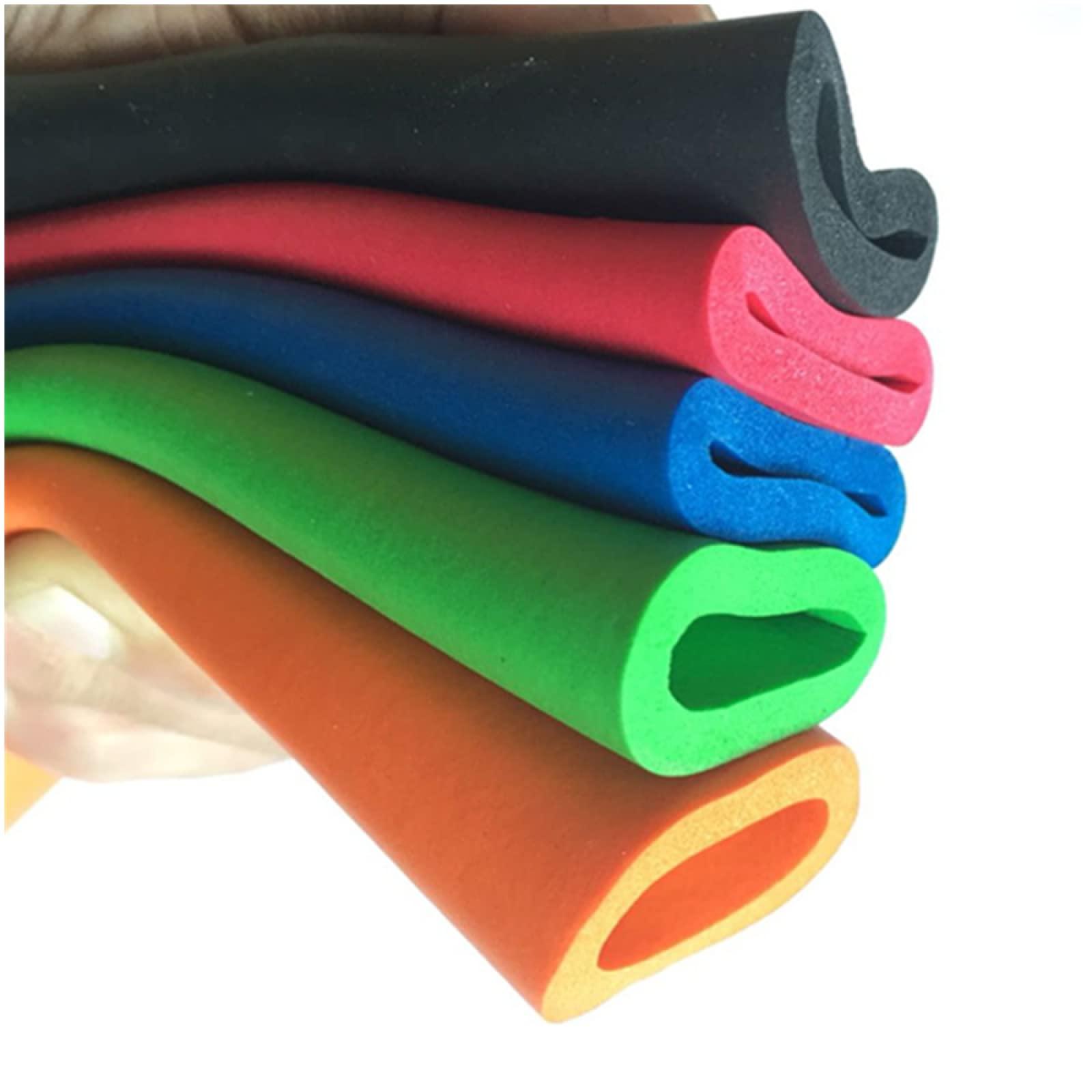 Ding&ng NBR High Density Sponge Tube Sleeve, Flame Retardant Foam Tube, Color Fitness Equipment Anti-Collision Foam Sleeve, 2m Long,Black 18mm*5mm