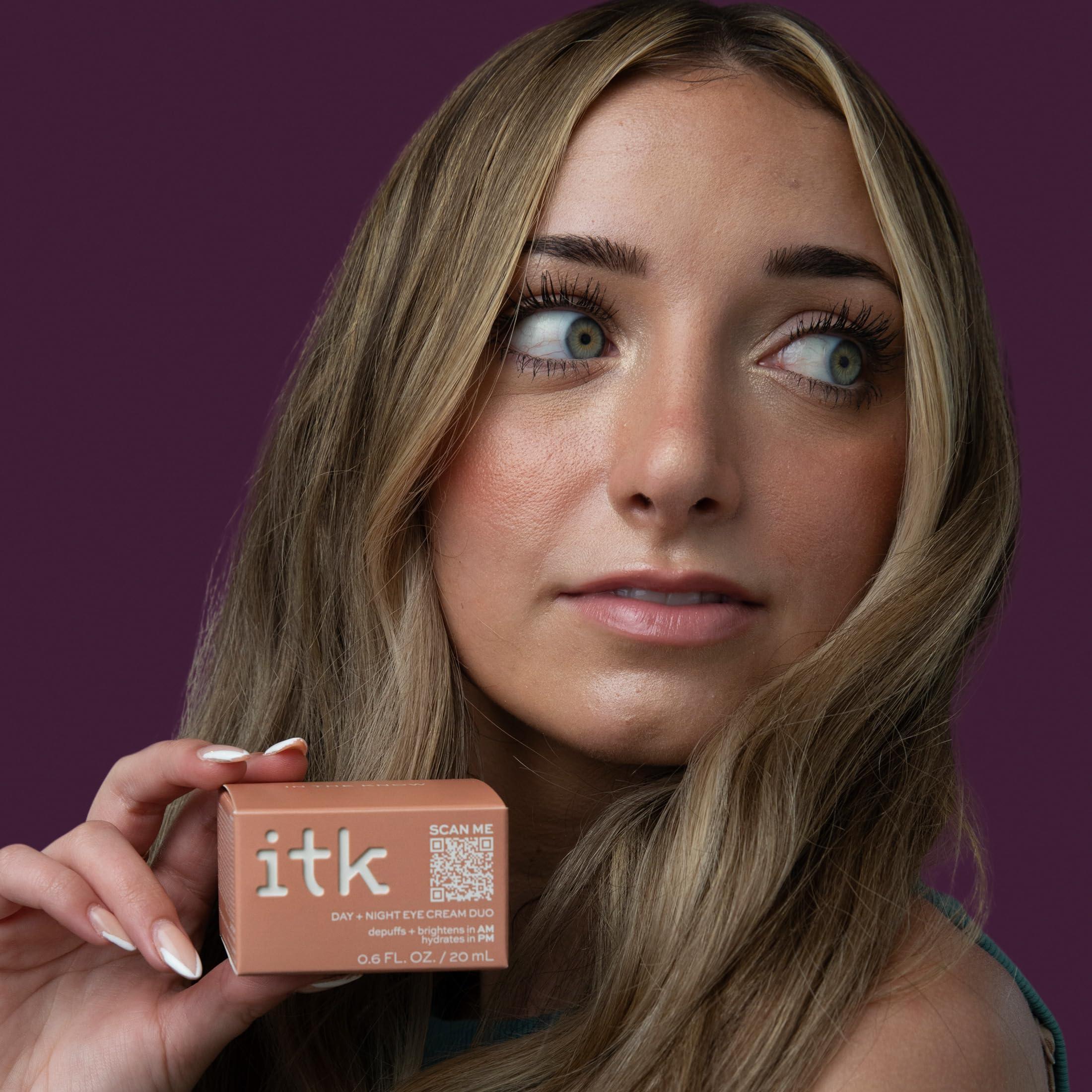 ITK Skincare ITK Skincare Day +Night Undereye Cream Duo -AM Day Cream With Vitamin C + Caffeine To Depuff Under Eyes + Brighten Skin- PM Night Cream With Ceramides+ Ginger Root Extract For Anti Aging Deep Moisture