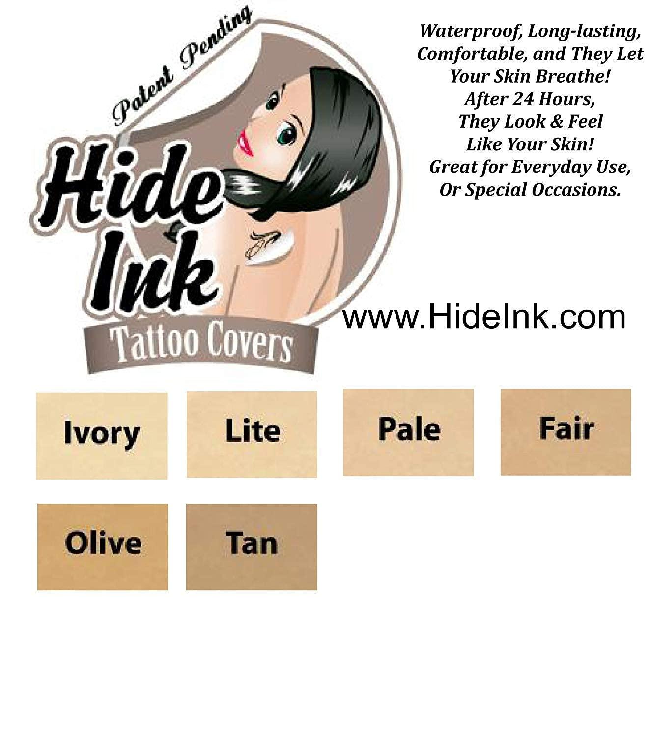 Hide Ink Hide Ink Temporary Tattoo Cover Up 4" x 6" - LITE COMBO (6-Pack)