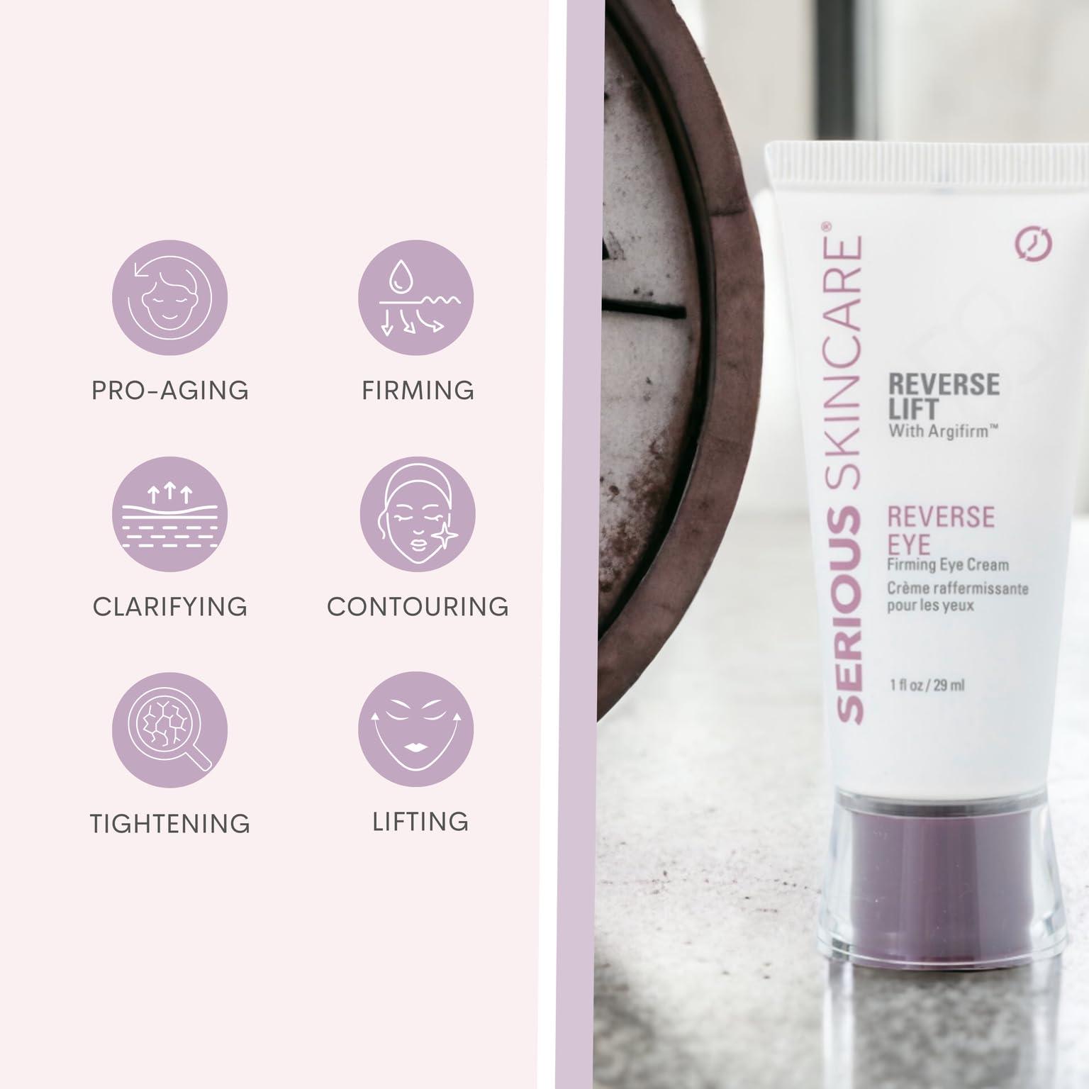 Serious Skincare Serious Skincare - Reverse Lift Eye Cream Moisturizer with Peptides - Skin Firming Wrinkle Formula - Temporarily Lift & Firm Eye Lids and Eye Area Women, Men - 1 Fl. Oz.