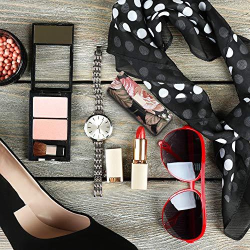 Beautyflier Beautyflier Women’s Soft Leather Lipstick Case Holder with Mirror Rectanglet Makeup Travel Cases for Purse Lipstick Holder (Black Flower)