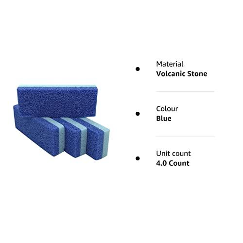 MARYTON Maryton Foot Pumice Stone for Feet Hard Skin Callus Remover and Scrubber (Pack of 4) (Blue)