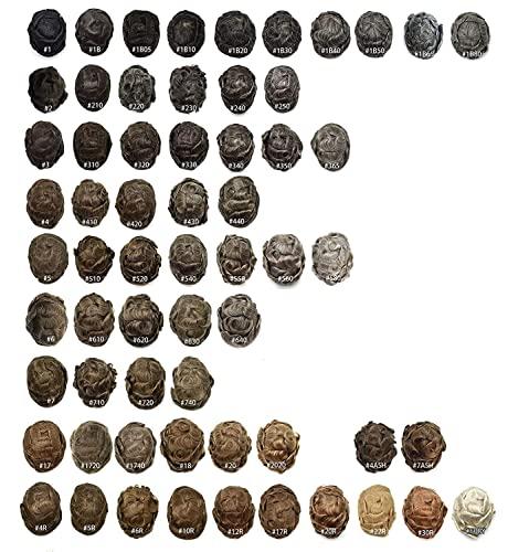 JUSTHAIR Toupee for Men Hair Replcement System Mens Toupee Full Poly Thin Skin Human Hair Piece All PU Injection Toupee Hair Systems (8X10", 1720 17# DARK ASH BLONDE WITH 20% SYNTHETIC GREY)