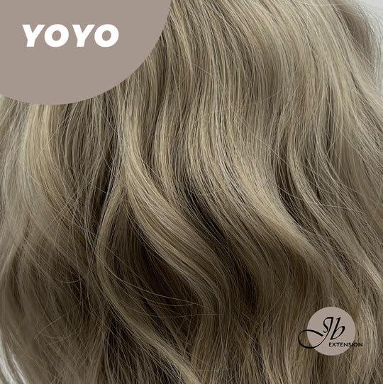 JBEXTENSION JBEXTENSION 23 Inch Gray Wavy Wig YOYO with Bangs Long Bodywave Wear and Go Glueless Party Cosplay Halloween Wigs for Women Natural Synthetic Wigs Daily Use (pelucas de cabello natural)