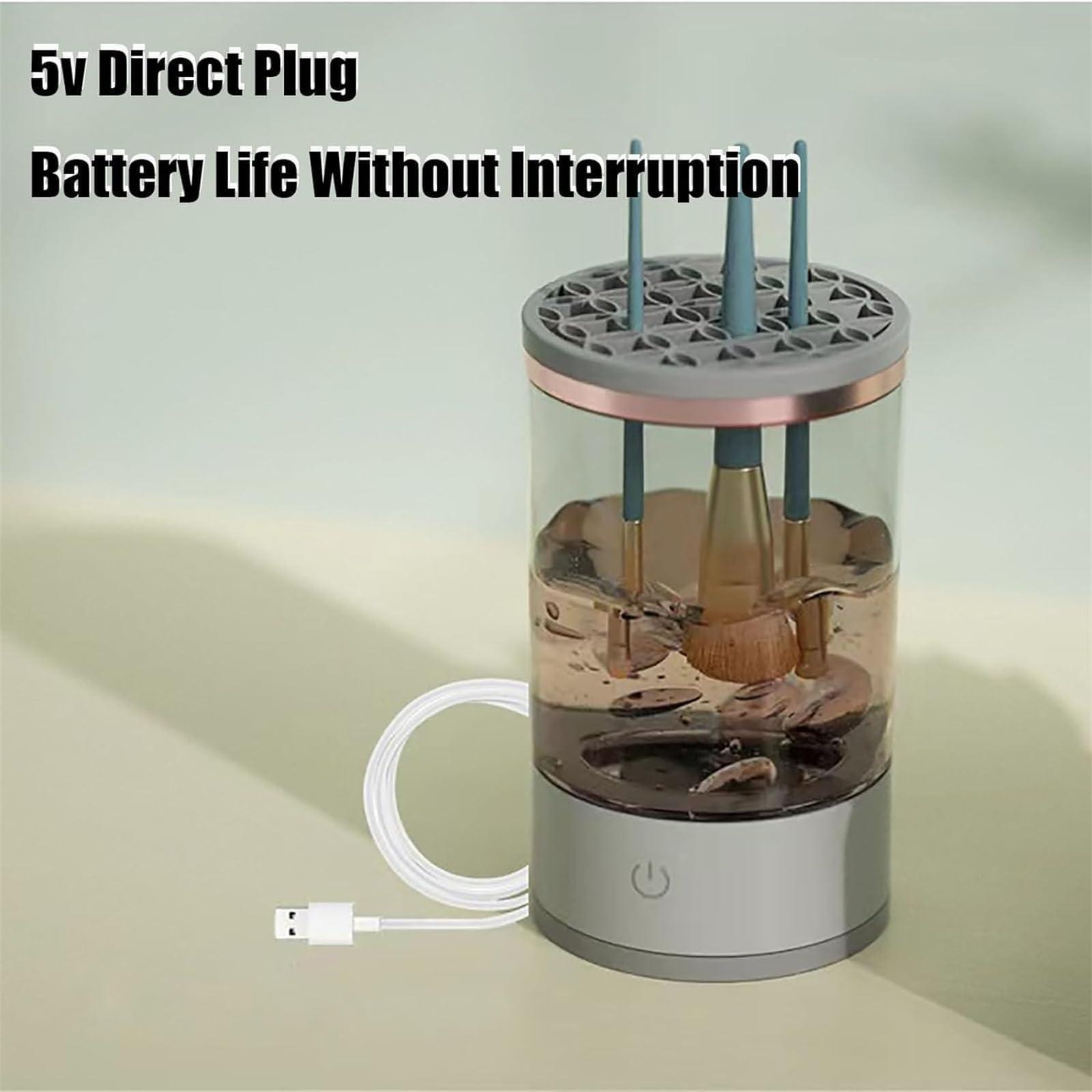 EZGHAR Rinse Lilly Makeup Brush Cleaner, Brushly Pro Cosmetic Brush Cleaner, Illumi Brush Blender, Brushy Makeup Brush Cleaner, Portable Automatic Spinning Makeup Brush Cleaner Makeup Brush (2PCS)