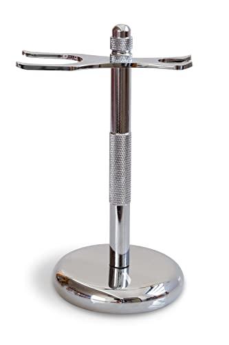 Bevel Bevel Safety Razor & Shaving Brush Display Stand with Non Slip Base, Dual Shave Stand Designed to Prevent Water Damage, Improve Hygiene and Protect Shaving Kit